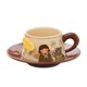thumbnail image 1 of Platillo de taza de café de cerámica - Taza de té de la tarde vintage de boda, 1 of 5