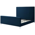 thumbnail image 6 of Posh Living Alex Linen Fabric Upholstered Platform King Bed Frame in Blue, 6 of 9
