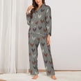 thumbnail image 2 of Honeii Rooster print Women's Pajama Sets Long Sleeve Button Down Sleepwear Nightwear Soft Pjs Lounge Sets-Medium, 2 of 7