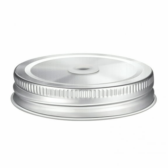 ACDANC 2Pcs Mason Jar Straw Lids Stainless Steel Lids Canning Jar Lids with Straw Holes Mason Jar Lids with Straw Hole