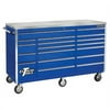 72" 18 Drawer Triple Bank Roller Cabinet - Blue