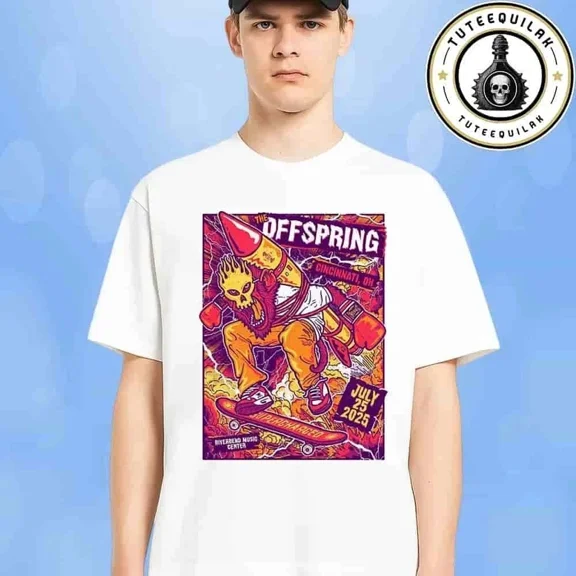 The Offspring Cincinnati 2025 Supercharged World Tour T-Shirt Full Size