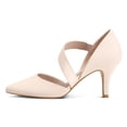 thumbnail image 4 of Pennysue Women's Nude Strappy Short Heels With Pointed Toes Size 9.5, 4 of 6