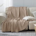 thumbnail image 3 of Bedsure Cooling Bamboo Waffle King Size Blanket - Soft, Lightweight and Breathable Cal King Blankets for Hot Sleepers, Luxury Cotton Throws for Bed, Couch and Sofa, Taupe 104x90Inches, 3 of 4