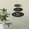 thumbnail image 3 of Signs ByLITA Oval Reduce Reuse Recycle Sign - Laser-Engraved Lettering | Durable ABS Plastic | Vibrant Colors | Powerful Foam Tape (Brushed Silver) - Medium, 3 of 7