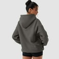 thumbnail image 6 of OQQ Women's Hooded Pullover Sweatshirt - Long Sleeve - Fashionable Fall/Winter Top with Front Pockets Design, 6 of 7