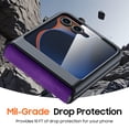 thumbnail image 3 of Vizvera para Motorola Razr 2025 Ultra Funda, con Protector de Pantalla y Carga Inalámbrica y Ultra Cuero PU Delgado Mate PC a Prueba de Golpes Cubierta Funda de Teléfono-morado, 3 of 7