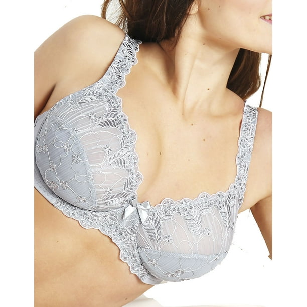 Guy de France 11718-3 Women's Grey Embroidered Underwired Non-Padded Bra  11718-3 40C UK 