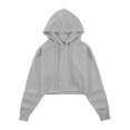 thumbnail image 2 of Ma Croix Womens Crop Top Hoodie Long Sleeve Casual Fleece Hooded Sweatshirt, 2 of 6