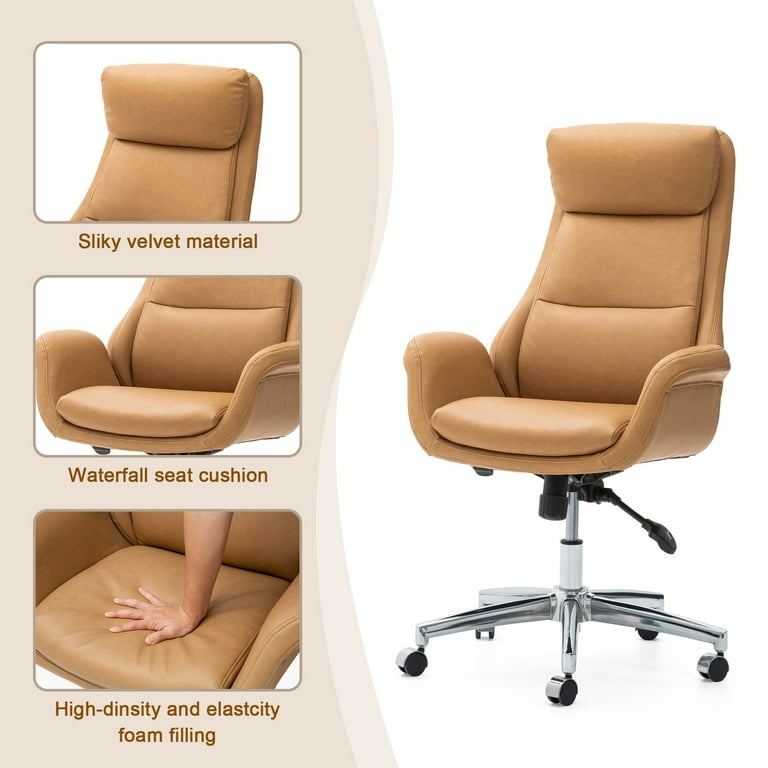 Camel brown 2024 leather office chair