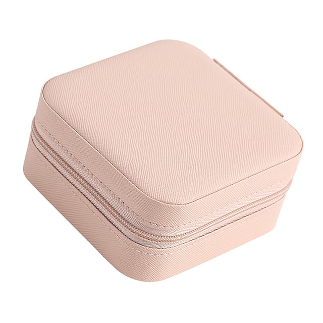 Caja de almacenamiento de pendientes, caja de almacenamiento de joyas portátil, caja de almacenamiento de joyas, caja de joyería con cremallera, rendimiento de alta gama