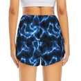 thumbnail image 4 of Goofa Blue Lightning Printed Women 2 in 1 Running Shorts,Quick Dry Athletic Workout Shorts,High Waisted Athletic Shorts with Liner Pockets-Small, 4 of 9