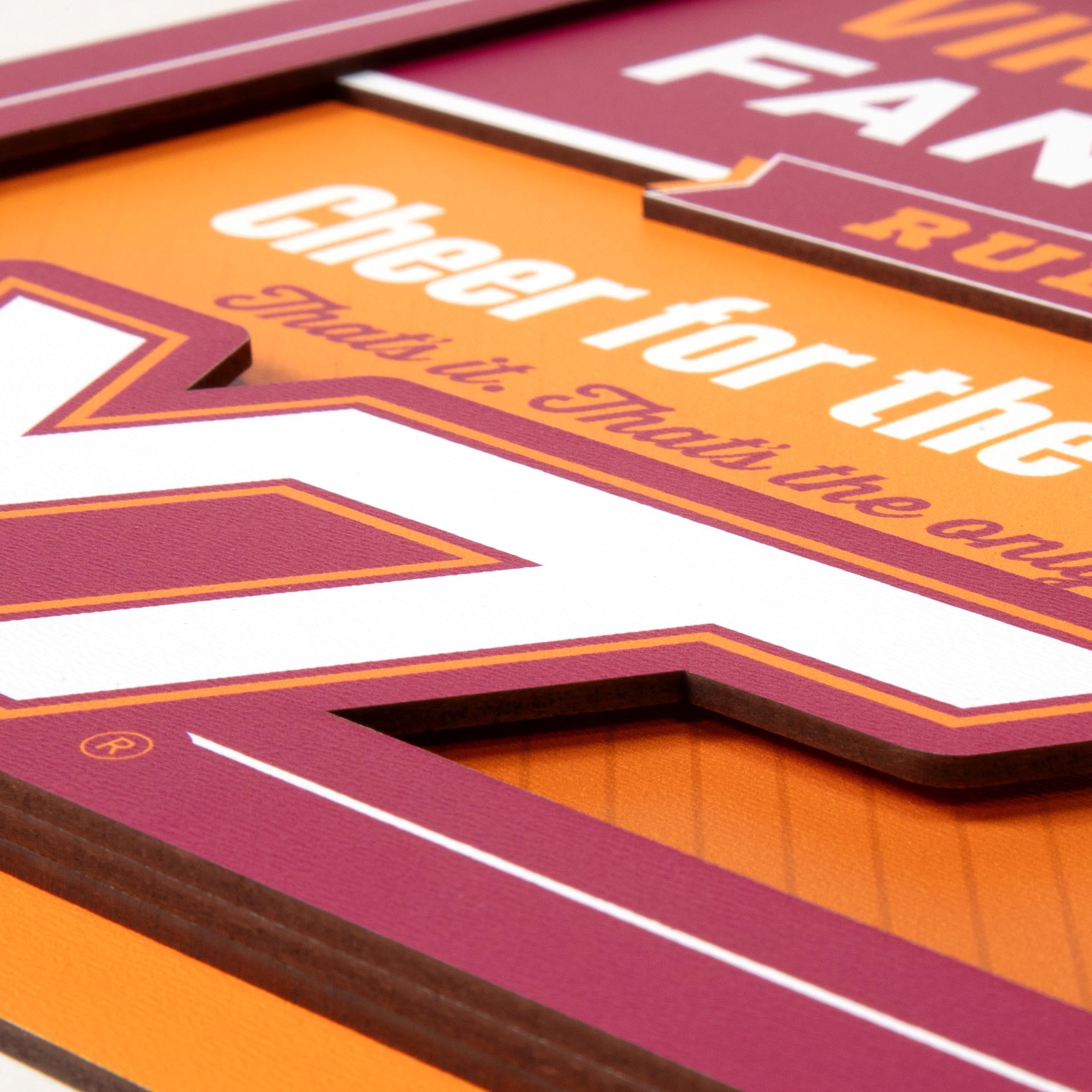 YouTheFan NCAA Virginia Tech Hokies Fan Rules 3D Wall Art