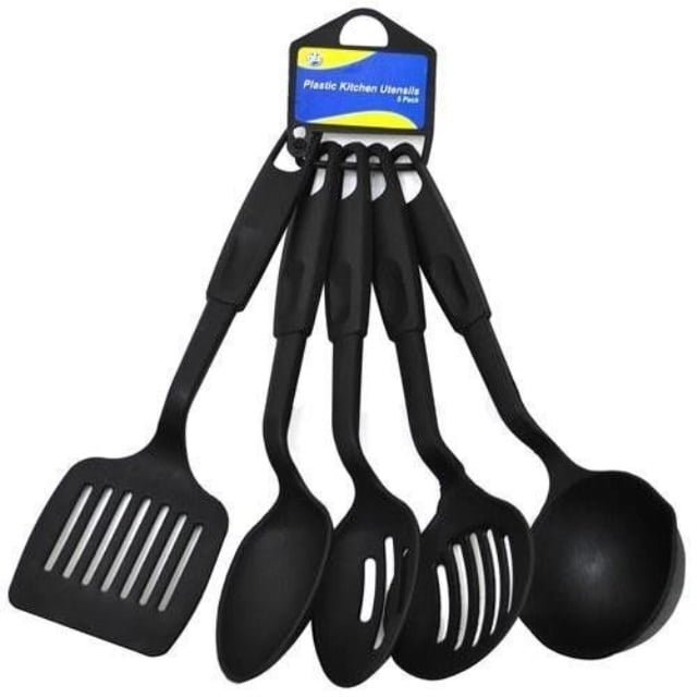 new plastic kitchen utensils 5 piece set spatula ladel strainer serving