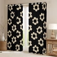thumbnail image 2 of Homewish Brown Black Floral Blackout Curtains Set of 2 (52x84 Each),Cartoon Blossom Window Curtains,Cute Flower Curtains and Drapes For Girls Kids,Ultra Soft Home Decor, 2 of 6