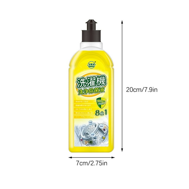 Yhmxh Kit de Nettoyage à Ressort Sans BPA 500ml Liquide de Nettoyage pour Machine à Laver Nettoyant pour Réservoir de Machine à Laver Citron Tambour Nettoyant pour Roue de Machine à Laver Chiffon de Nettoyage en Microfibre Fournitures de Nettoyage pour Voiture