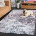 thumbnail image 5 of SAFAVIEH Malibu Dalia Distressed Polyester Area Rug, Plum/Black, 6' x 6' Square, 5 of 13