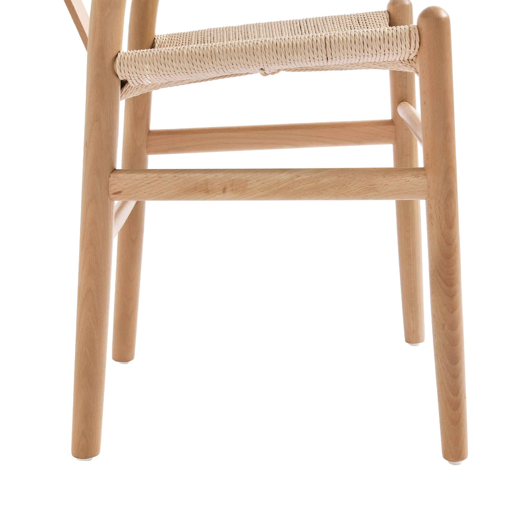 DYCANPO Wood Dining Chairs Set of 4, Mid Century Modern Y-Shaped Backrest, Fully Assembled, Natural