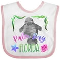 thumbnail image 3 of Inktastic Palm Bay Florida Cute Swimming Manatee Boys or Girls Baby Bib, 3 of 4