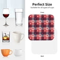 thumbnail image 6 of Vsdgher Heart Plaid Leather Coasters for Drinks, Durable Drink Coasters 4 Set for Tabletop Protection, Luxurious Home Décor and Housewarming Gift ( {designName})Square, 6 of 6