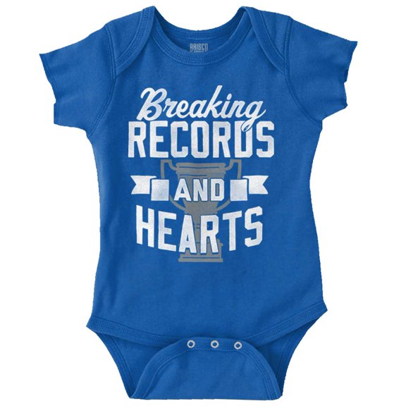 Breaking Records And Hearts Funny Romper Boys or Girls Infant Baby Brisco Brands NB