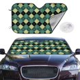 thumbnail image 2 of Uemuo Green Squares Pattern Accordion Car Windshield Sun Shade, Foldable Reflective Sun Visor for Car, Reflector Windshield Sunshade-, 2 of 7