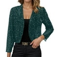 thumbnail image 2 of Bolero Cardigan Jacket for Women Long Sleeve Glitter Sparkling Mesh Lightweight Open Front Jackets Outerwear, 2 of 8
