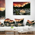 thumbnail image 3 of Designart Rocky Mountain River at Sunset - Landscape Printed Throw Pillow - 18x18, 3 of 4