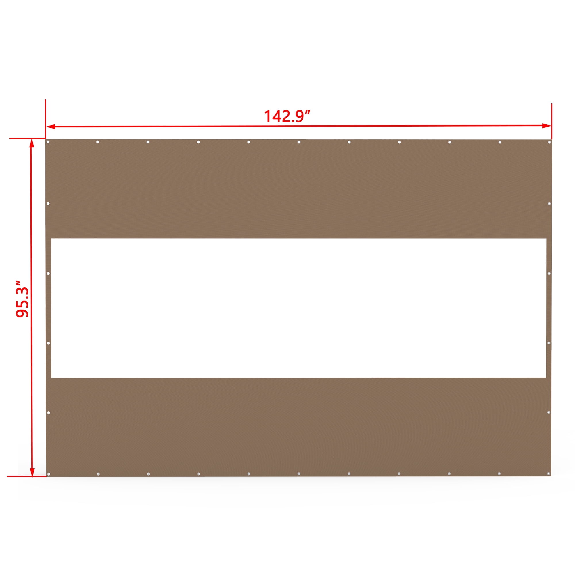 TOTAL Outdoor Patio, Gazebo & Pergola Curtain, Heavy Duty 18 oz PVC Waterproof & Tearproof Privacy Panel, UV Resistant Weatherproof with Eyelets (8'H x12'W, Brown)