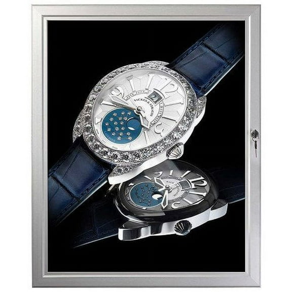 M&T Displays Poster Showboard 22x28 Inches Silver 1.77" Aluminum Lockable Weatherproof Outdoor Enclosed Picture Frame Noticeboard