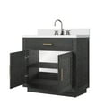 thumbnail image 4 of Abbey 36 in W Black Oak Single Vanity, White Quartz Top and Faucet Set, 4 of 6