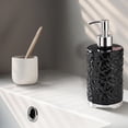 thumbnail image 5 of Round Wave Design Hand Soap Dispenser Bottle, Stylish Refillable Lotion Pump Container for Bathroom and Kitchen, Decorative Hand Wash Bottle for Modern Home Sink Station and Vanity Use, 420ml, Black, 5 of 7