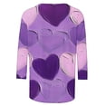 thumbnail image 4 of Styesk T-Shirts pour Femmes à Manches 3/4 Longueur, Imprimé Cœur, Hauts de Sortie, T-Shirts Confortables et Doux à Col Rond, Chandail à Enfiler, T-shirt Léger de Mode, Graphique de la Saint-Valentin, Grande Taille, Hauts Décontractés, 4 of 5