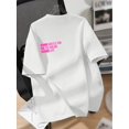 thumbnail image 1 of Vibrant Letter Print Drop Shoulder T-Shirt - Short Sleeve, Crew Neck, Casual, Comfortable, Relaxed Fit Top for Spring & Summer - Women's Fashion Clothing, Perfect for Daily Wear, 1 of 7