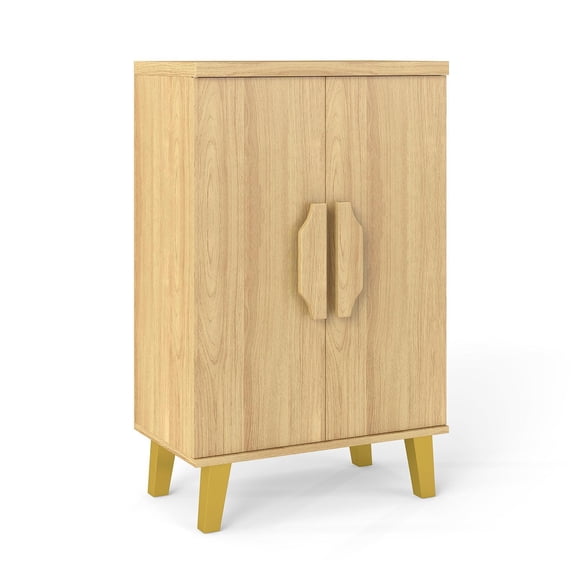 Kadyn Sideboard Buffet Cabinet with Double Doors and Raised Legs, Kitchen Buffet Cabinet for Dining Room, Kicthen, Living Room, Restaurant, Natural
