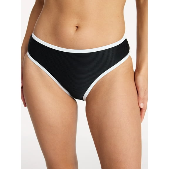 Time and Tru Women's and Women's Plus Size Go Time Mid Rise Bikini Bottoms, Sizes XS-3X