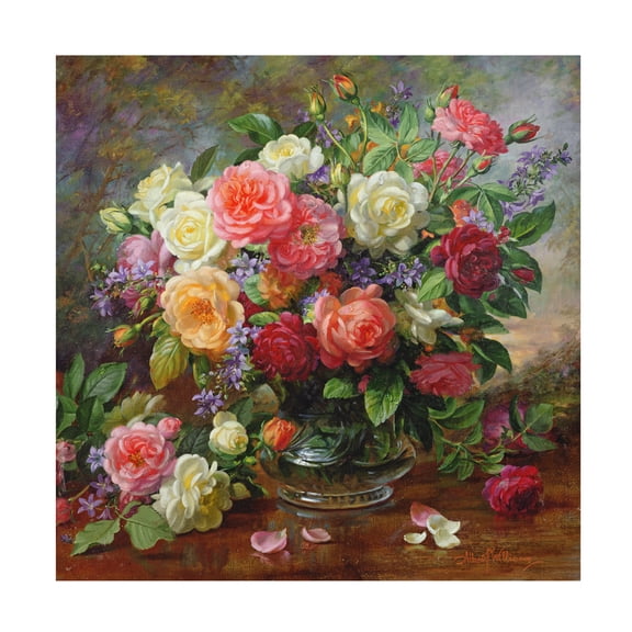 Trademark Fine Art Albert Williams Roses - The Perfection of Summer Canvas Wall Art - 14x14