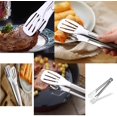 thumbnail image 5 of 4 pinzas de cocina de acero inoxidable de 9 pulgadas, pinzas para servir, pinzas para cocinar, pinzas para barbacoa resistentes al calor, utensilios para asar, freír, servir barbacoa (plata) Vhermosa Decoración, 5 of 5