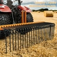 thumbnail image 7 of 60" Durable Powder Coated Steel Pine Straw Needle Rake Landscape Rake for Leaves, Pine Needles, Straw, and Grass, with 3 Point Hitch Receiver for Cat0, Cat1, Cat3 Tractors, 7 of 7