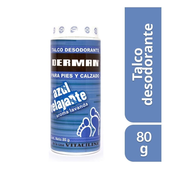 Talco desodorante Derman Azul Relajante lavanda 80 g