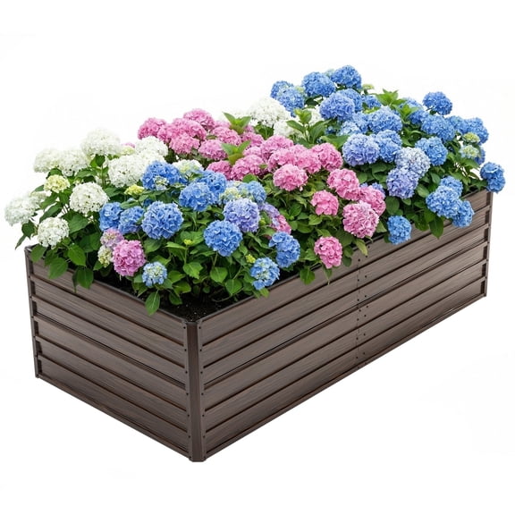 8x4x2FT Galvanized Raised Garden Bed Kit - Large Outdoor Planter Box for Veggies, Fruits, Herbs