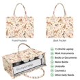 thumbnail image 2 of Large Capacity Tote Bag,Pitbull Dog and Flower Floral Handbag Fashion Luxury Tote Bag,15.7"x13"x 5.1" Inches,Laptop Compatible, 2 of 6