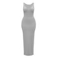 thumbnail image 5 of JGGSPWM Women's Plus Size Bodycon Tank Dress Deep V-neck Sleeveless Casual Long Maxi Dresses Party Club Beach Sundresses Gray XL, 5 of 6