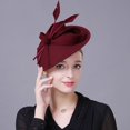 thumbnail image 2 of Sombrero para mujer, para cóctel, de té, Derby de , , diadema para niñas y mujeres, diadema para fotografía, , ROJO Hugo sombrero tocado, 2 of 7
