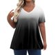 thumbnail image 1 of Camiseta de Manga Corta de Cuello en V Sólido Casual, Camisetas de Manga Corta para las Mujeres, 1 of 7