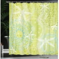 thumbnail image 4 of Ambesonne Animal Shower Curtain, Dragonfly over Mandala, 69"Wx84"L, Green White, 4 of 5