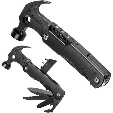 Multitool Hammer 12-in-1 Multi Tool Gifts for Men Dad Gifts Husband Christmas Stocking Stuffers Camping Tool with Knife Screwdrivers Bottle Opener Multitool for Survival & DIY Projects