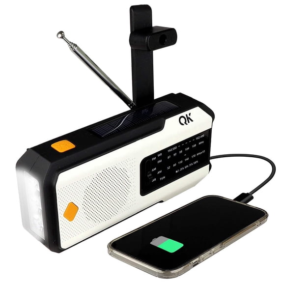 4-in-1 NOAA Weather Band Radio  Flashlight with Solar, Dynamo and USB Charging