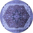 thumbnail image 1 of Ahgly Company Machine Washable Indoor Round Oriental Blue Industrial Area Rugs, 6' Round, 1 of 4
