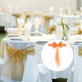 thumbnail image 6 of Uxcell Stretch Satin Chair Sashes Bows Chair Bands Decoration Mesh Yarn Floating Tied Orange 6, 6 of 6